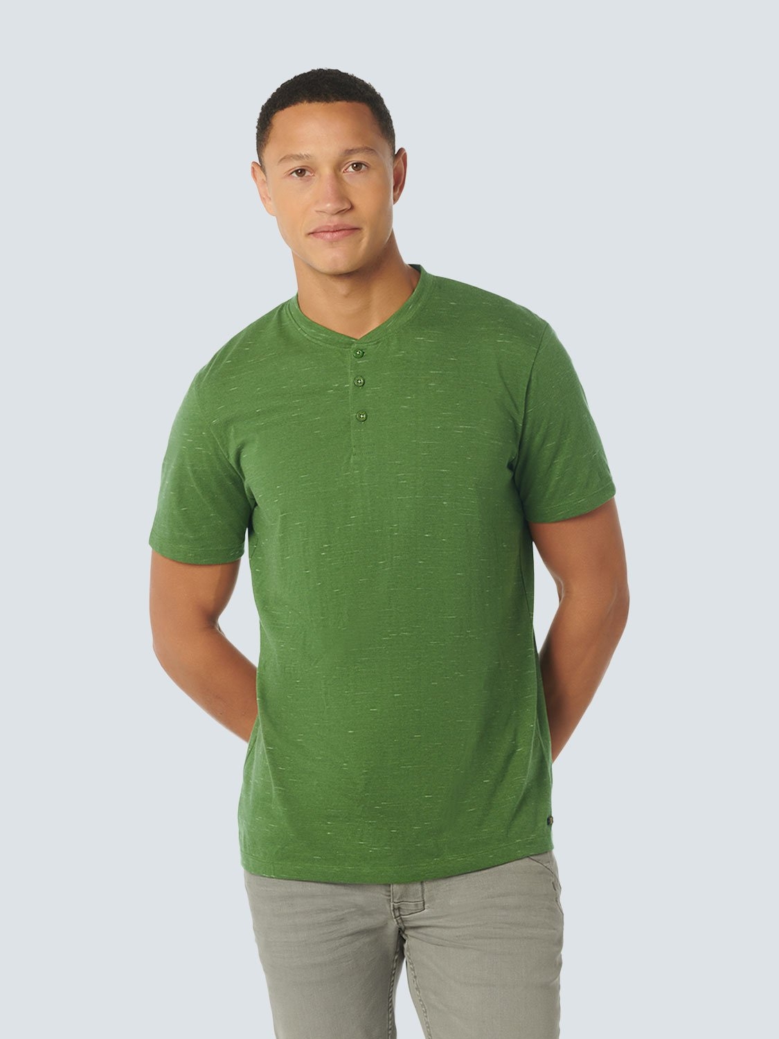 T-SHIRT GRANDDAD MELANGE GREEN 1