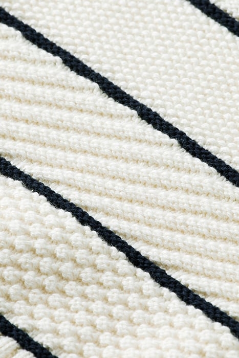 BUTTON SHOULDER STRIPED PULLOVER ECRU 7