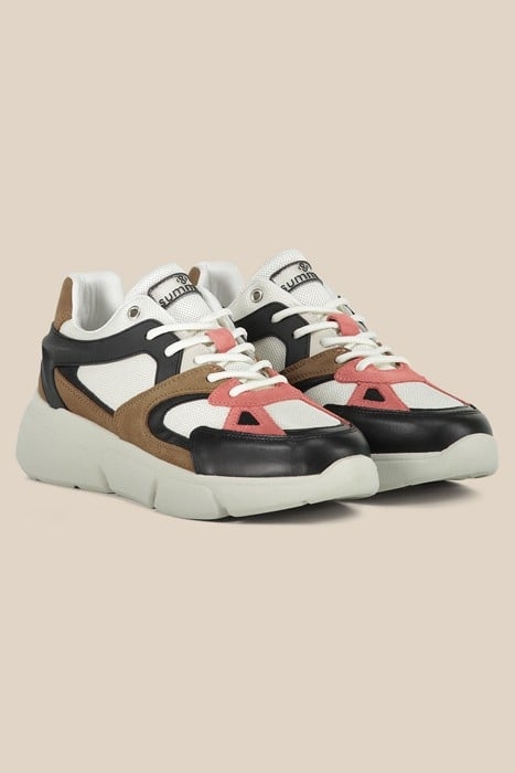 SNEAKER COMBI MATERIAL BRIGHT CORAL 1