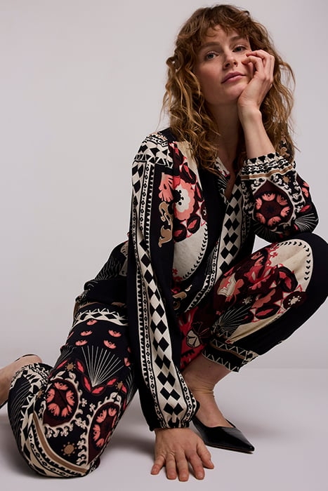 TROUSERS SCARF PRINT ELASTANE BLACK 5