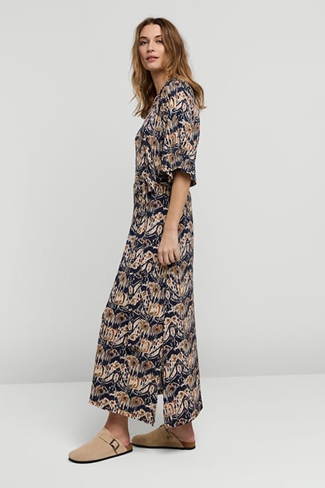 DRESS POLO COLLAR FLOWY IKAT NIGHT SKY 4