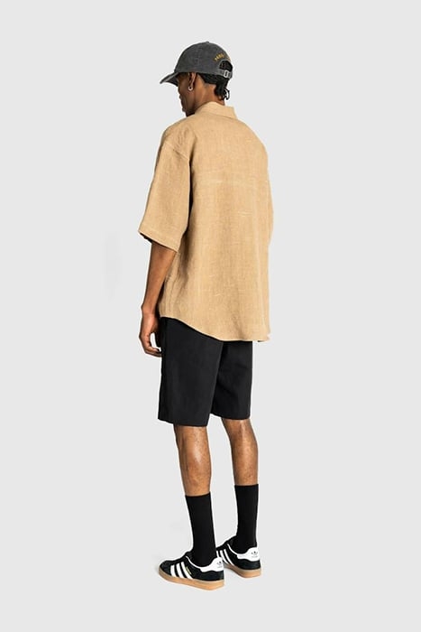 AURALEE – HARD TWIST FINX LINEN CHINO SHORTS BLACK 3