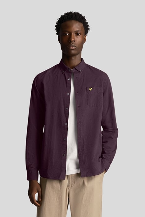 REGULAR FIT LIGHT WEIGHT OXFORD SHIRT GLENSHEE PLUM/JET BLAC 1