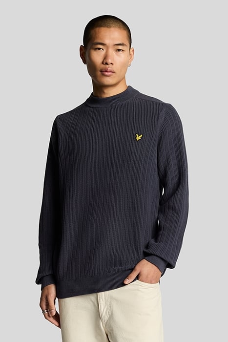 RIBBED MOCK NECK JUMPER NAVY NIGHT 1