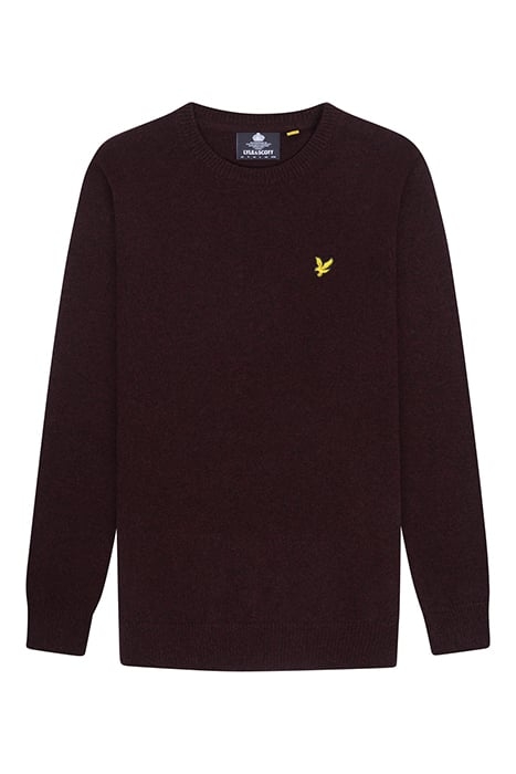 CREW NECK LAMBSWOOL BLEND JUMPER BURGUNDY MARL 4