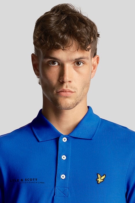 CO-ORDINATE PRINT PLAIN POLO SHIRT BRIGHT BLUE 5