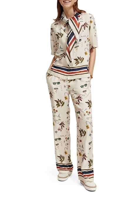 GIA - PRINTED MID RISE WIDE LEG PANTS FESTIVAL TRINKET 3