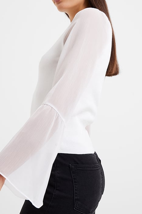 PATSY KRISTA LACE KNIT SWEATER WHITE 3