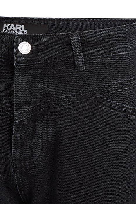 MOM CUT BLACK DENIM PANTS BLACK 3