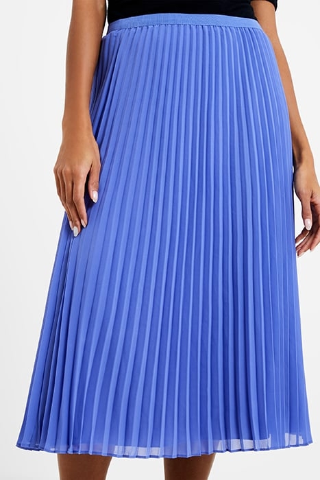 PLEATED SOLID MIDI SKIRT BAJA BLUE 1
