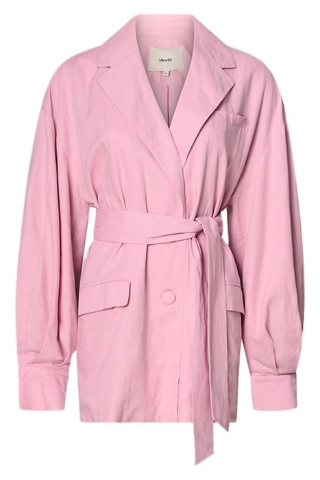LA-SBLINEN BELTED BLAZER PINK 4