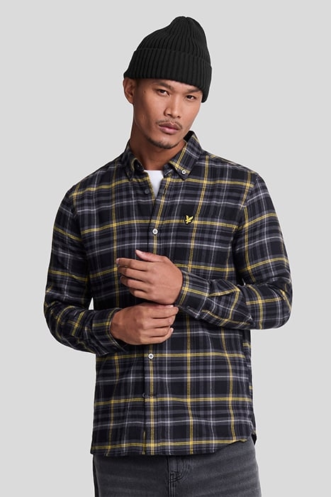 CHECK FLANNEL SHIRT JET BLACK 1