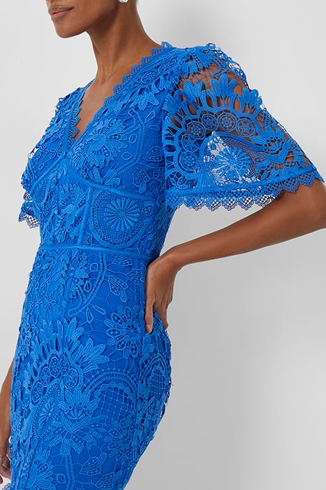 FAYE HEATHER LACE MIDI DRESS BLUE 3