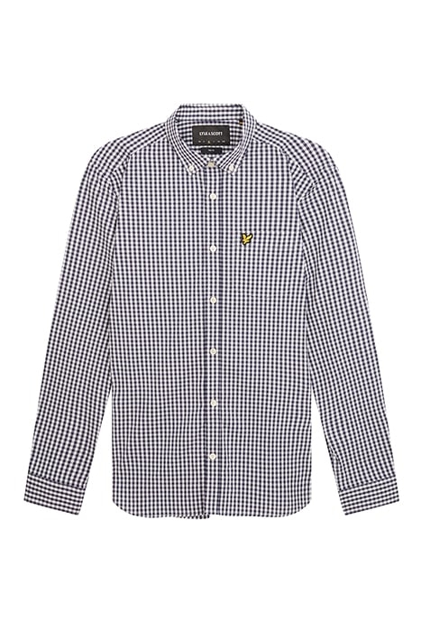 LS SLIM FIT GINGHAM SHIRT NAVY/WHITE 4