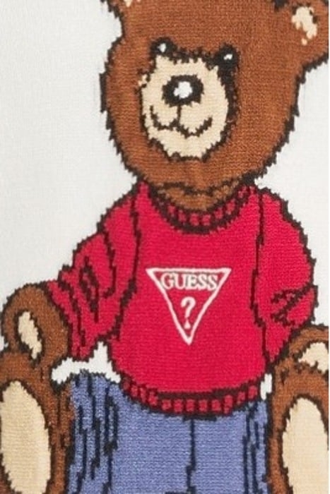 GUESS BEAR LS CN SWT SALT WHITE 5