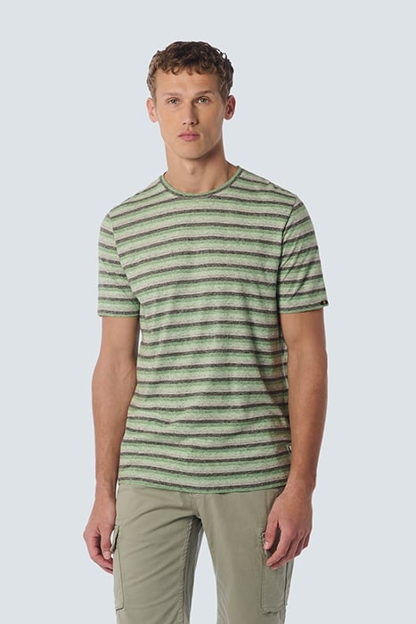 T-SHIRT CREWNECK MELANGE STRIPES GREEN 1
