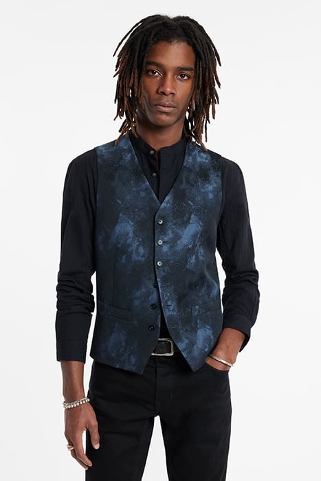 FRONT BODY DARTS VEST WITH WELT HIP BLUE STONE 1