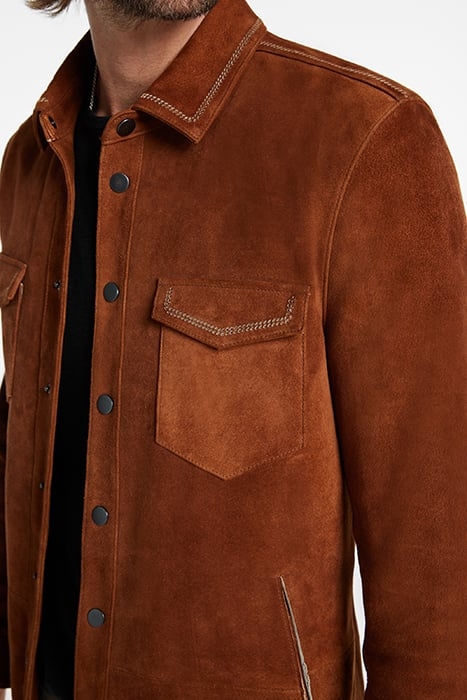 SHIRT JACKET WITH CHAIN DETAILS FLAP PAT NUTMEG 3