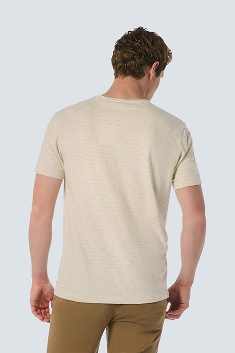 T-SHIRT CREWNECK SLUB STRIPES WITH LINEN CEMENT 2