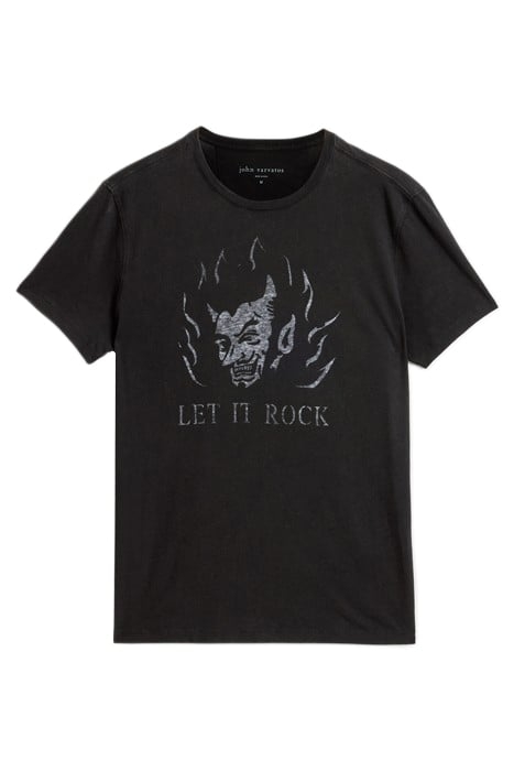 SS CREW TEE - LET IT ROC K BLACK 2