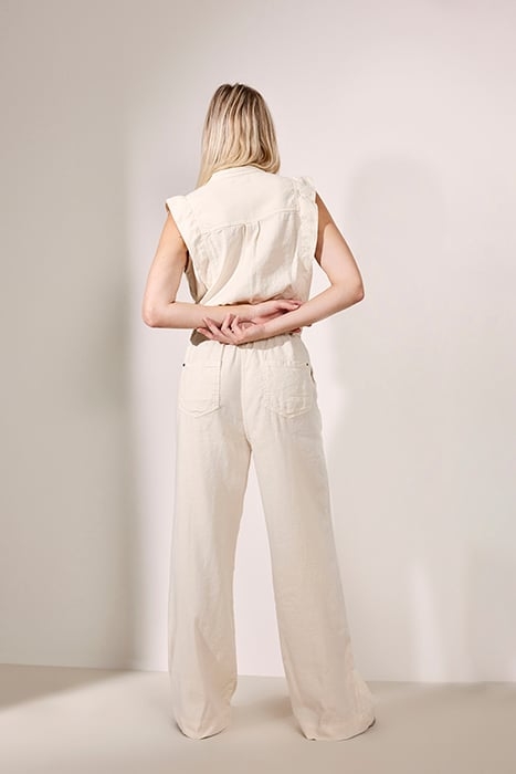 JUMPSUIT COTTON LINEN STRETCH IVORY 2
