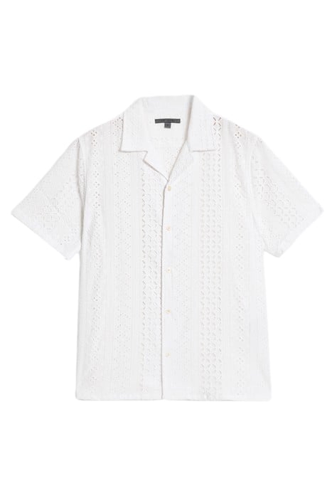 DAN CAMP COLLAR SHIRT IN EMBROIDERED FAB WHITE 2