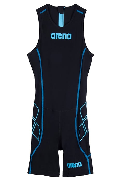 W TRISUIT ST REAR ZIP BLACK-TURQUOISE 1