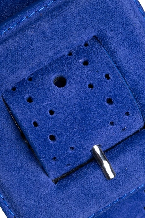 AVRIL - SANTORIN BLUE BELT IN CERTIFIED PERFORATED SUEDE LEA 4