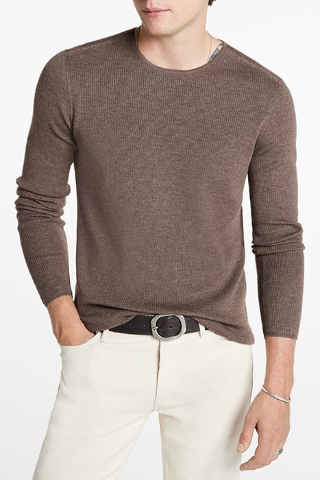 LEIRA RIB STITCH LS CREW WITH SHOULDER D ELEPHANT 1