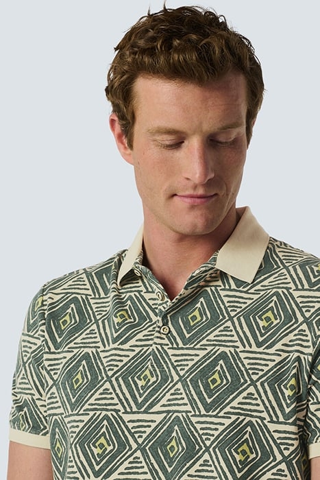 POLO PIQUE ALLOVER PRINTED STRETCH CEMENT 6