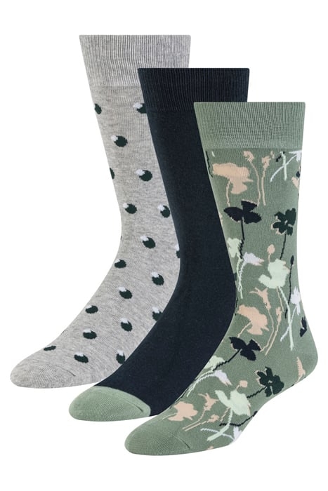 3PK MENS NON TERRY CREW GREEN 5