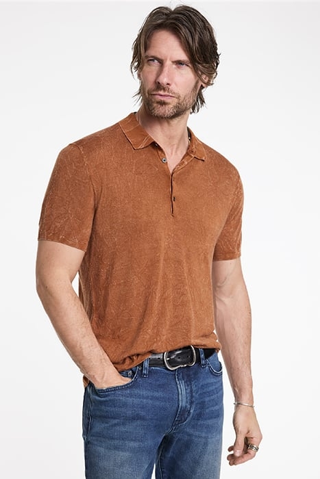 CHATHAM REGULAR FIT SS P OLO WITH PIGMEN HAZELNUT 1