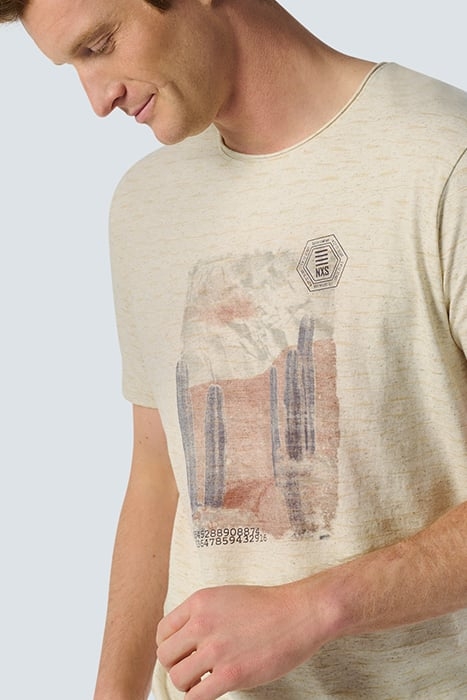 T-SHIRT CREWNECK SLUB STRIPES WITH LINEN CEMENT 6