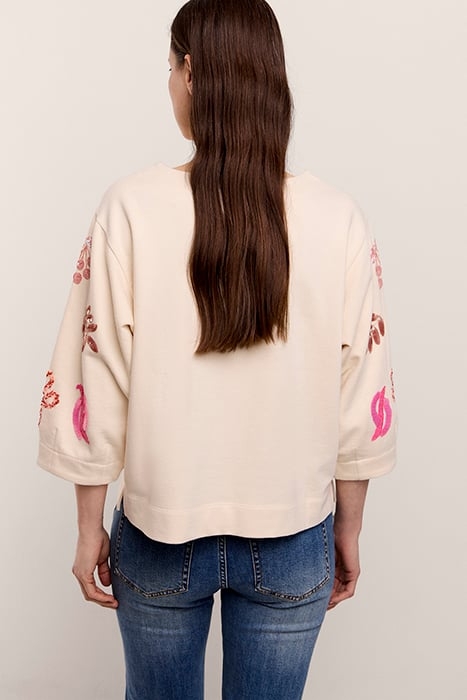 QUINTY: SWEATSHIRT EMBELLISHED SWEAT IVORY 2