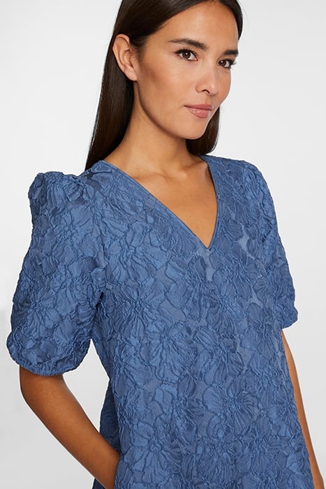 DRESS WITH V-NECK FRENCH BLUE 5