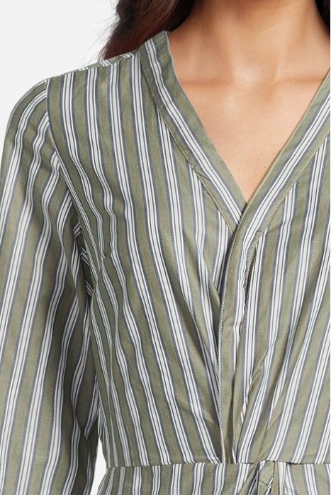 LS WOVEN DRESS FOREST GREEN 4