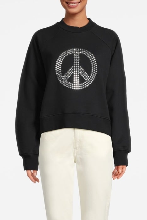 PEACE SYMBOL COTTON SWEATSHIRT BLACK 1