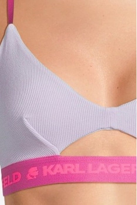 RIB PEEPHOLE LOGO BRA PASTEL LILAC 5