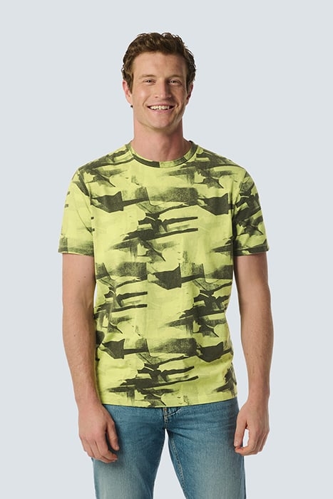 T-SHIRT CREWNECK ALLOVER PRINTED GARMENT DYED LIME 1