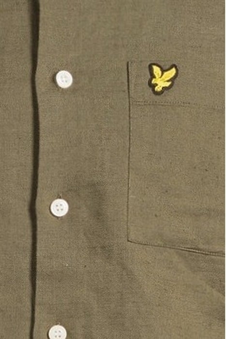 COTTON LINEN SHORT SLEEVE SHIRT OLIVE 5