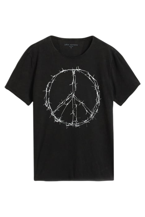 SS RAW EDGE TEE - BARBWIRE PEACE BLACK 2