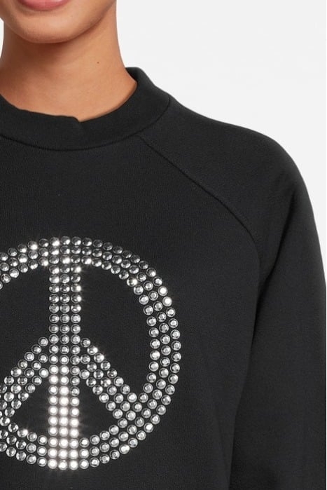 PEACE SYMBOL COTTON SWEATSHIRT BLACK 4