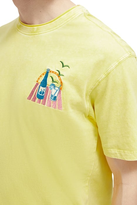 WASHED TEE WITH DOUBLE COLLAR DETAIL BANANA 6