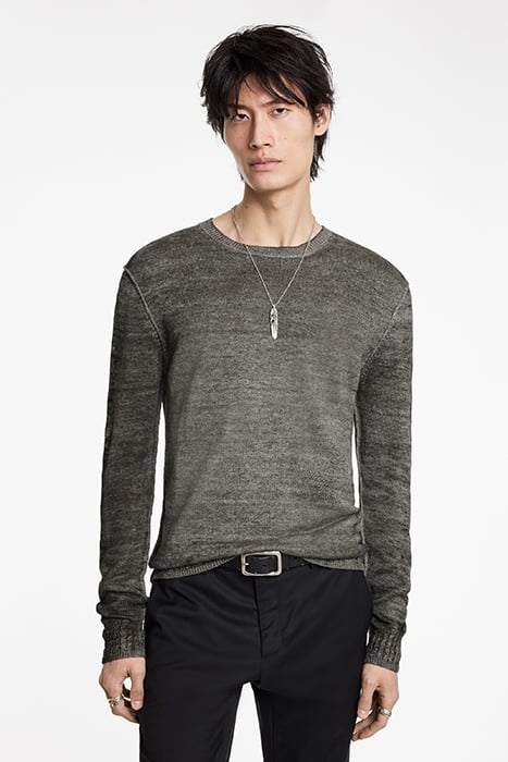 LUZ EASY FIT CREWNECK WITH REVERSE JERSE CHARCOAL 1