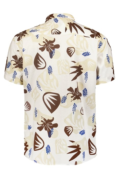 SHIRT SHORT SLEEVE RESORT COLLAR ALLOVER PRINTED RELIEF WHIT 5