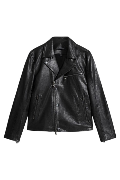 SLIM FIT BIKER JACKET WITH SNAP/ZIP CLOS BLACK 2