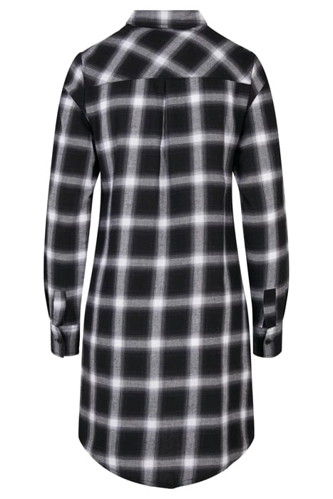 LADIES COTTON CHECK SHIRT DRESS BLACK/WHITE 5
