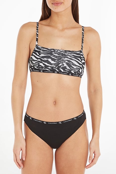 UNLINED BRALETTE 2PK BLACK/TIGER PRINT 3