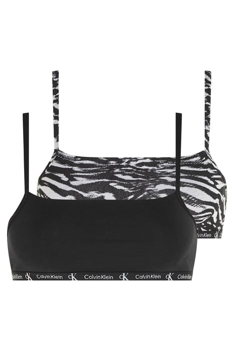 UNLINED BRALETTE 2PK BLACK/TIGER PRINT 1