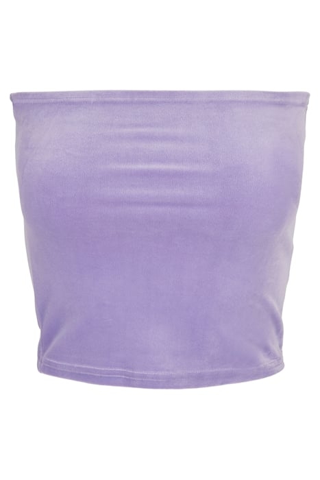 LADIES SHORT VELVET TUBE TOP LAVENDER 4